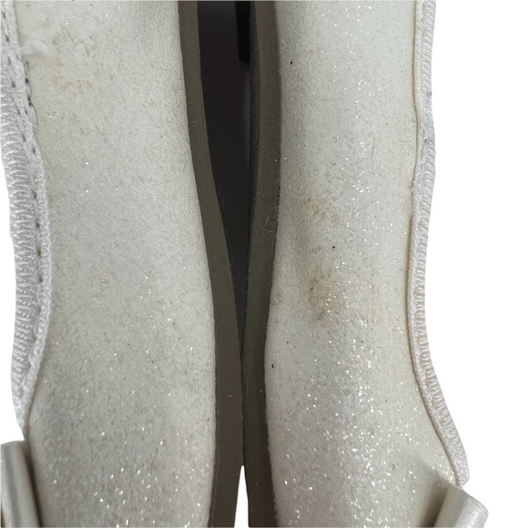Carter's White Sparkle Big Bow 2 Slip On Ballet Flat Size 11 Girl's - Picture 5 of 8
